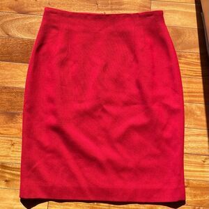 VINTAGE 100% Wool Red Pencil Skirt sz 10